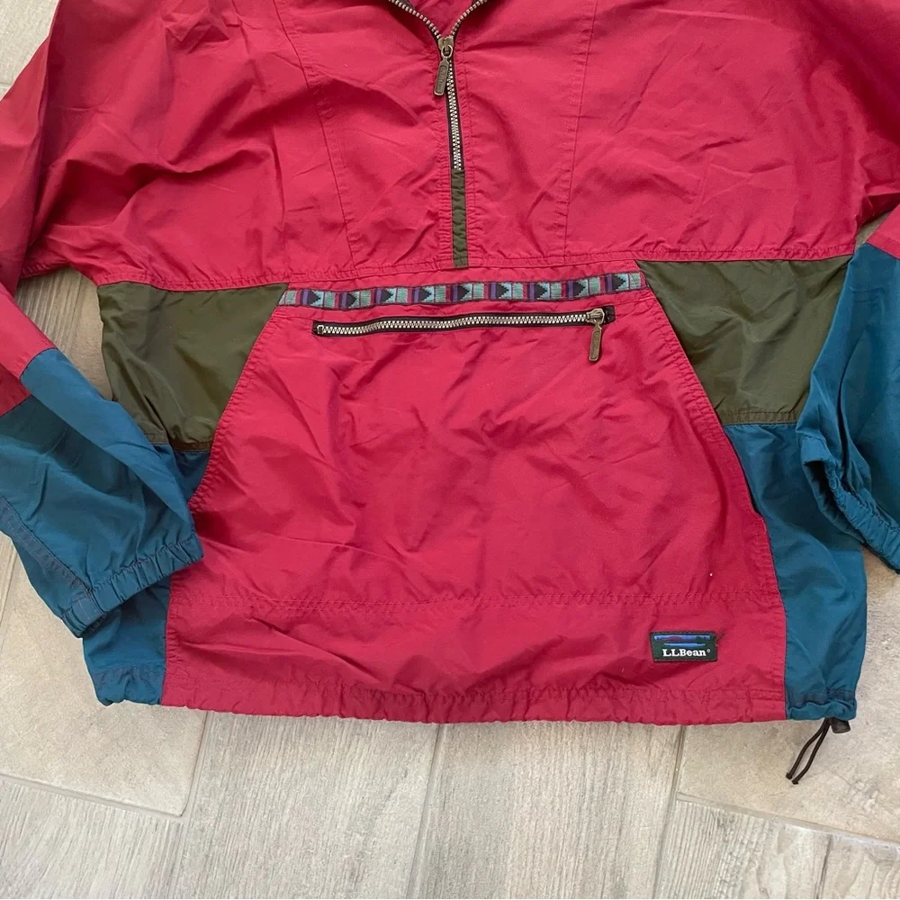 Mens Vintage LL Bean Pull-Over Windbreaker 1/4 zip Size large Southwestern - Picture 2 of 8